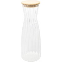 Garrafa de Vidro Borossilicato com Tampa de Bambu 1,6L